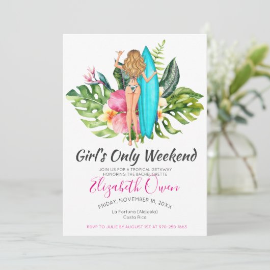 Invitation Bachelorette Destination Bikini Beach Brive Bash (Debout devant)