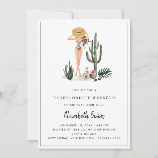 Invitation Bachelorette Destination Bikini Bridal Bash (Devant)