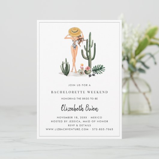 Invitation Bachelorette Destination Bikini Bridal Bash (Debout devant)