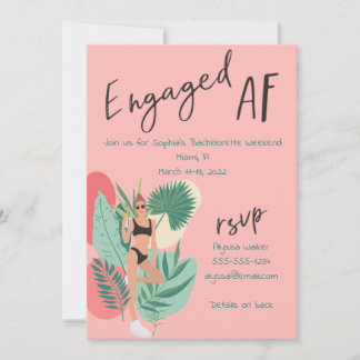 Invitation Bachelorette d'été AF rose et noir