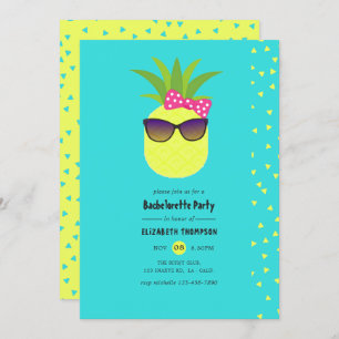 Invitation Bachelorette d'été Turquoise et Lemon Tropical