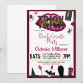 Invitation Bachelorette d'Halloween chic ou de brique Invitat (Devant / Derrière)
