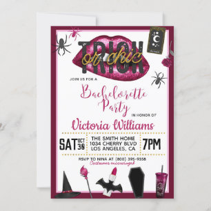 Invitation Bachelorette d'Halloween chic ou de brique Invitat