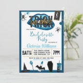 Invitation Bachelorette d'Halloween chic ou de brique Invitat (Debout devant)