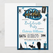 Invitation Bachelorette d'Halloween chic ou de brique Invitat (Devant / Derrière)