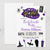 Invitation Bachelorette d'Halloween chic ou de brique Invitat (Devant / Derrière)