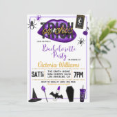 Invitation Bachelorette d'Halloween chic ou de brique Invitat (Debout devant)