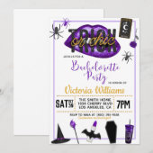 Invitation Bachelorette d'Halloween chic ou de brique Invitat (Devant / Derrière)
