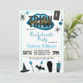 Invitation Bachelorette d'Halloween chic ou de brique Invitat (Debout devant)