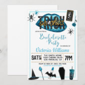 Invitation Bachelorette d'Halloween chic ou de brique Invitat (Devant / Derrière)