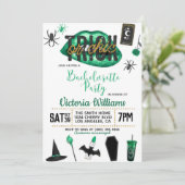 Invitation Bachelorette d'Halloween chic ou de brique Invitat (Debout devant)
