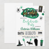 Invitation Bachelorette d'Halloween chic ou de brique Invitat (Devant / Derrière)