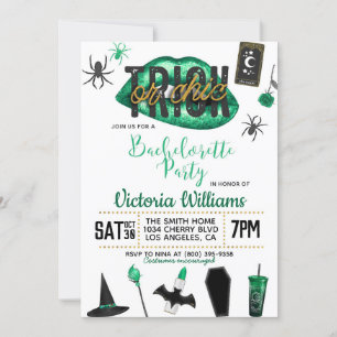 Invitation Bachelorette d'Halloween chic ou de brique Invitat