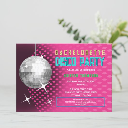 Invitation Bachelorette Disco Party (Debout devant)