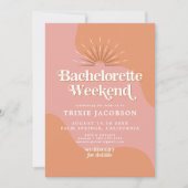 Invitation Bachelorette Disco Rose & Orange de TRIXIE Retro 7 (Devant)