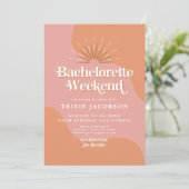 Invitation Bachelorette Disco Rose & Orange de TRIXIE Retro 7 (Debout devant)