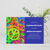 Invitation Bachelorette du Motif de la Paix Super Sixties (Debout devant)