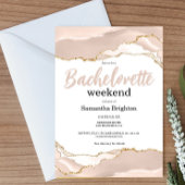 Invitation Bachelorette du week-end Abstrait en or d'ivoire