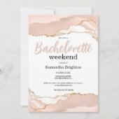 Invitation Bachelorette du week-end Abstrait en or d'ivoire (Devant)