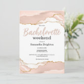 Invitation Bachelorette du week-end Abstrait en or d'ivoire (Debout devant)