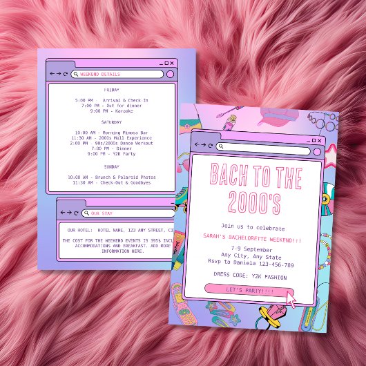 Invitation Bachelorette Du Week-End De L'An 2000