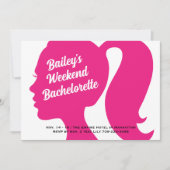 Invitation Bachelorette du week-end rose Party (Devant)