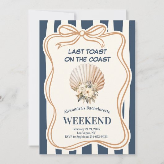 Invitation Bachelorette Elegance Seashell (Devant)