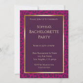 Invitation Bachelorette Empreinte de léopard-Fête -Magenta- (Devant)