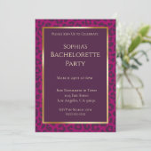 Invitation Bachelorette Empreinte de léopard-Fête -Magenta- (Debout devant)