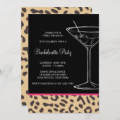 Invitation bachelorette empreinte de léopard martini (Devant / Derrière)