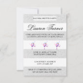 Invitation Bachelorette en argent et blanc-3x5 (Devant)