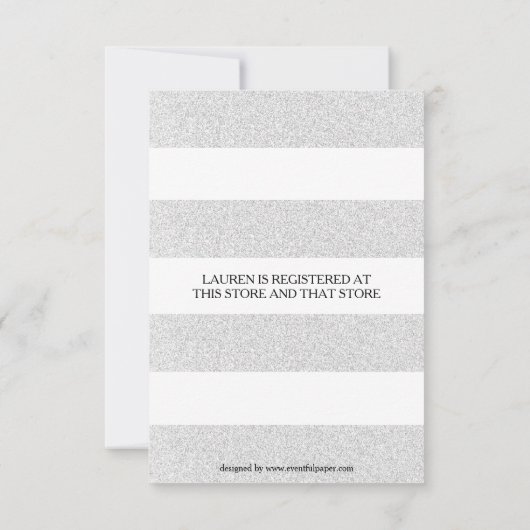 Invitation Bachelorette en argent et blanc-3x5 (Dos)