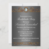 Invitation Bachelorette en argent foncé diamant et or (Devant)