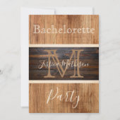 Invitation Bachelorette en bois rustique (Devant)