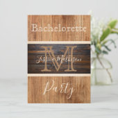 Invitation Bachelorette en bois rustique (Debout devant)