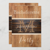 Invitation Bachelorette en bois rustique (Devant / Derrière)