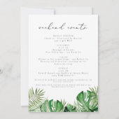 Invitation Bachelorette en feuille de palme CORA Tropical Wat (Dos)