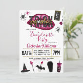 Invitation Bachelorette en halloween chic ou en trompe-l'oeil (Debout devant)