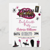 Invitation Bachelorette en halloween chic ou en trompe-l'oeil (Devant / Derrière)