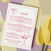 Invitation Bachelorette en ruban mignonne Voyage et itinérair