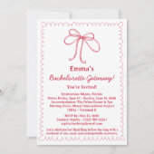 Invitation Bachelorette en ruban mignonne Voyage et itinérair (Devant)