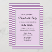 Invitation Bachelorette encadrée violet/blanc (Devant / Derrière)