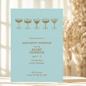 Invitation Bachelorette Espresso Martini turquoise avec code 