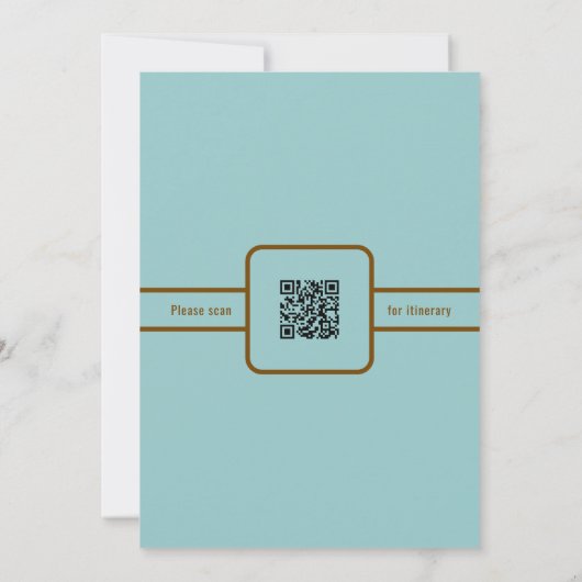 Invitation Bachelorette Espresso Martini turquoise avec code  (Dos)