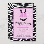 Invitation Bachelorette Fancy Purple Zebra Lingerie (Devant / Derrière)