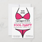 Invitation Bachelorette féminine de Bikini rose chaud (Devant)