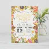 Invitation Bachelorette fête Automne Maple Fall Leaf Citrouil (Debout devant)