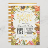 Invitation Bachelorette fête Automne Maple Fall Leaf Citrouil (Devant / Derrière)