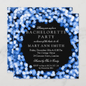 Invitation Bachelorette Fête Bleue brillant (Devant / Derrière)