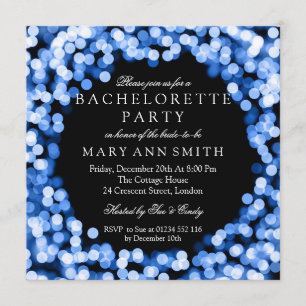 Invitation Bachelorette Fête Bleue brillant